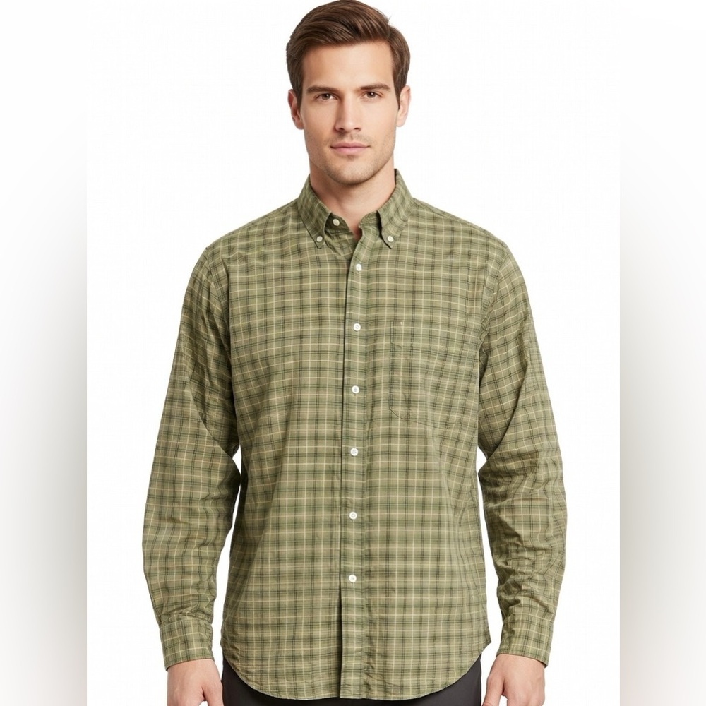 Ivy Crew Men's Green Plaid Shirt sz L